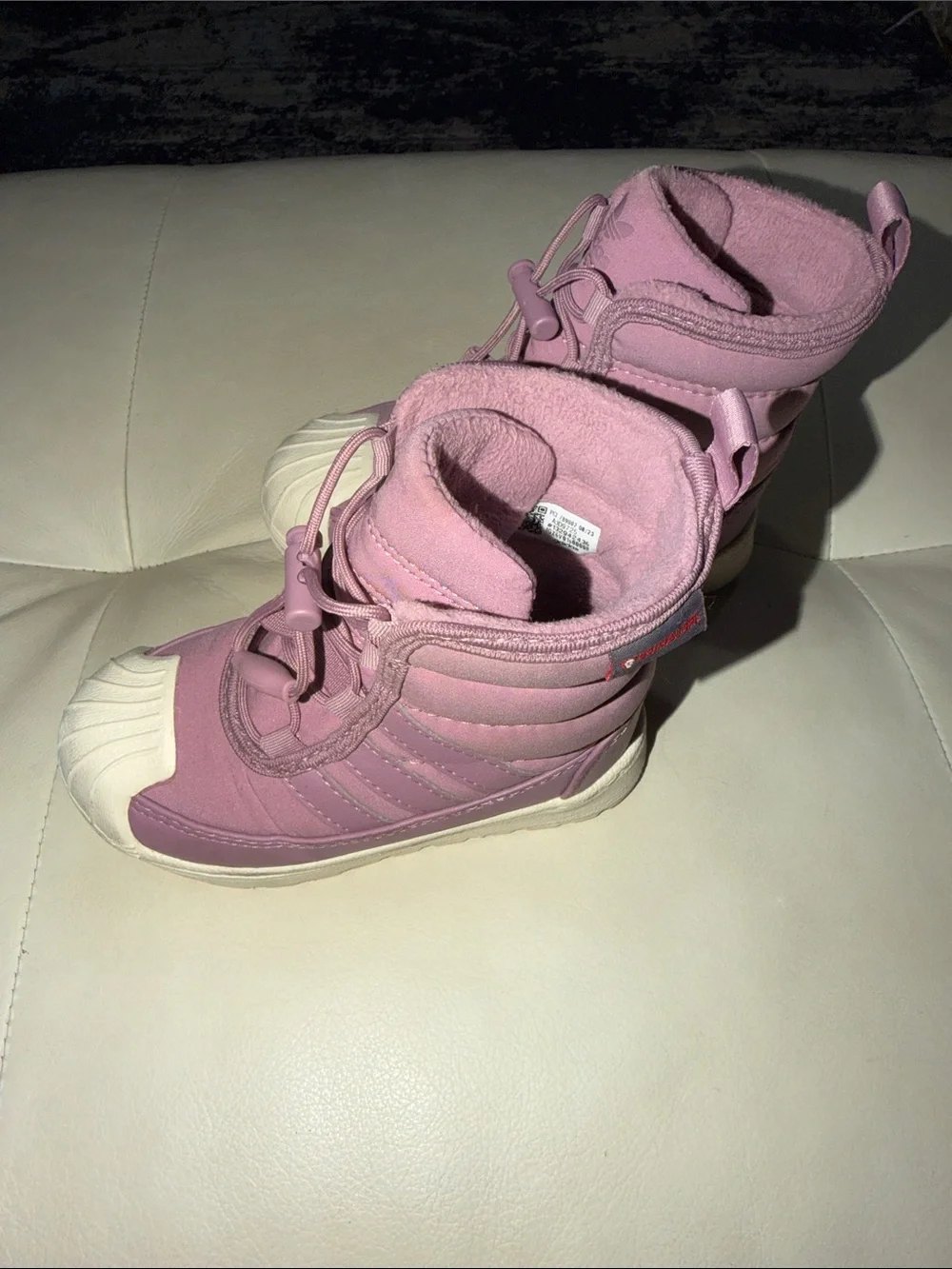 adidas Kids Pink Shell-Toe Winter Boots